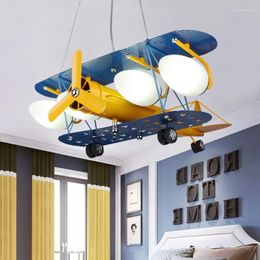 Chandeliers 2023 Bomber Boys Bedroom Pendant Lamp Children Kids Room Study Chandelier Light Egg Bombing Plane Lustre