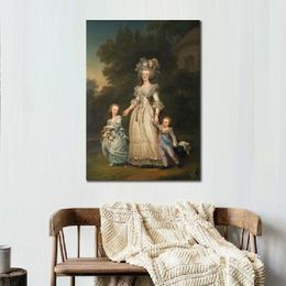 Portrait Canvas Art Marie Antoinette with Her Children Elisabeth Vigee Lebrun Painting Handmade Classical Artwork Home Decor