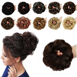 Tails Real Beauty Fluffy Chignon med Band Brasilian Remy Human Hair Tousled Messy Bun Updo Tail Hairpiece 20Gram 230609