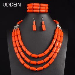 Wedding Jewellery Sets UDDEIN Nigerian Indian Bib Beads Necklace Earring Bracelet Statement Collar African Set 230608