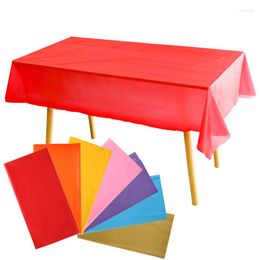 Table Cloth 1pc Reusable Tablecloths PE Plastic Dining Cover For Birthday Wedding Party Picnic Camping Outdoor Disposable