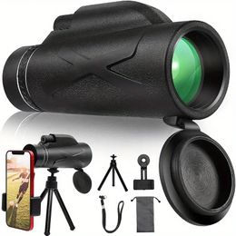 80*100 Zoom HD Portable Powerful Monocular Telescope, Remote Professional Rainproof Telescope For Hunting Travel