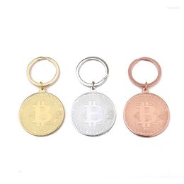 Keychains Coin Keychain Pendant Virtual Currency Alloy Plated Cute Keyring For Men Women Gifts