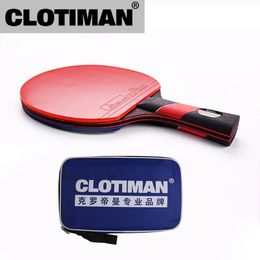 Table Tennis Raquets High quality carbon bat table tennis racket with rubber pingpong paddle short handle rackt long offensive 230608