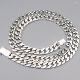 Chains Solid 925 Sterling Silver 8mm Curb Link Chain Men's Necklace 22inch Stamped