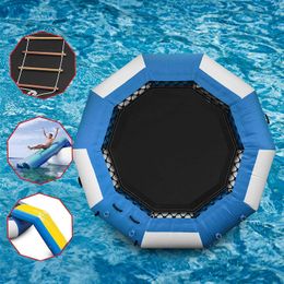 2/3/4M Hot Inflatable Water Trampoline With Slide And Tube Inflatable Jumping Game Water trampoline For Water Park Games