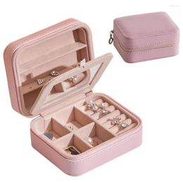 Jewelry Pouches Box Portable Multi-function Faux Leather Water Proof Travel Rings Earrings Necklace Bracelets Organize Case For