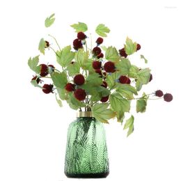 Decorative Flowers 1pc Artificial Plant Berry Hairball Platanus Fake Flower For DIY Floral Arrangement Materials Home Wedding Decoration