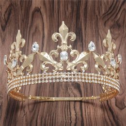 Wedding Hair Jewelry Cross border King Crown Metal Men's Queen Ornament Performance Headwear Universal Prince for Men and Women 230609