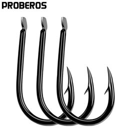 Fishing Hooks PROBEROS 1000PC Iseama fishhook 1#-15# single hook High Qulity Fishing Hook black Colour Single Big Hook Treble Hooks 230608