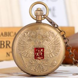 Pocket Watches Luxury Pure Copper Automatic Mechanical Pendant Watch Retro Self-Winding Double Open Case Clock For Unisex