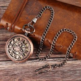 Pocket Watches 5 Pieces/Lot Steampunk Hollow Gear Wheel Design Mechanical Hand Winding Watch Men Vintage Gentleman Pendant Clock