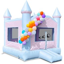 Modern Color Inflatable Bouncy Castle White Bounce House 10x10ft PVC Commercial Grade Bounce Castle Jumper With Blower free ship