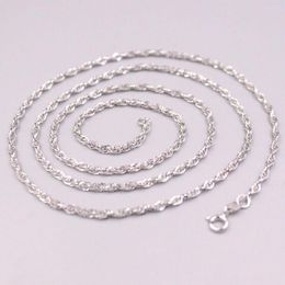 Chains Real 925 Sterling Silver Necklace 2.5mm SingaporeLink Chain Spring Clasp 25.6"L