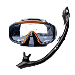 Diving Masks Professional Silicone Scuba Diving Mask and Snorkels Anti-Fog Goggles Glasses Diving Swimming Easy Breath Tube Set 230608