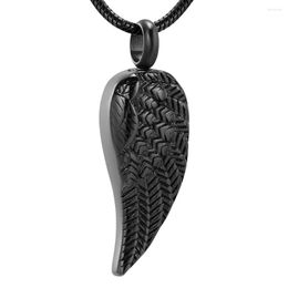 Pendant Necklaces Stainless Steel Cremation Jewellery Angel Feather Wing Urn For Human Pet Ashes Unisex Memorial Keepsake Holder