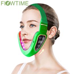 Face Care Devices Vshape Massager VLine Up Lift Belt Lifting Machine LED Pon Therapy Vibration Massage Double Chin Reducer 230608