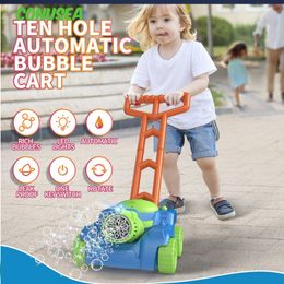 Novelty Games Kids Toys Tank Trolley Bubble Gun Machine Automatically Electric Soap Bubbles Outdoor Games Children Toys for Girls Gift 230609