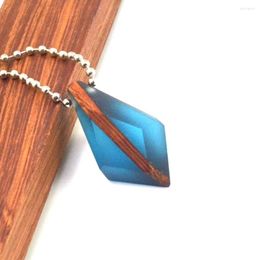 Pendant Necklaces Irregular Necklace Solid Wood Paired With Resin Metal Chain Birthday Party Anniversary Gift