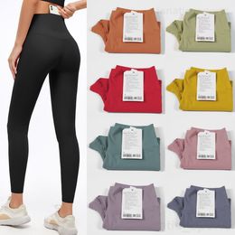 Lu Align Lu Seamless Lady Yogas Trousers Breathable Ankle Length Pants Upturned Buttocks Sports Long Pant Popular Exercise Legging Wunder Train Jogging