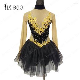 Stage Wear Ballet Leotard For Women Skirt Birthday Dress Luxury 2023 Adult Costume Full Body Suit Long Sleeve Dance