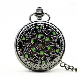 Pocket Watches 5pcs/lot Vintage Automatic Silver Mechanical Watch Men Hollow Exquisite Chain Pendant Clock Gift PJX1132