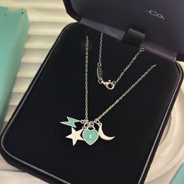 Hot sale Fashion Designer Necklace Heart Brand Star Lightning Crescent Classic Element Necklace 925 sterling Silver non-allergic non-fading girlfriend gift