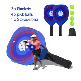 Tennis Rackets Pickle Ball Paddle with 4 Balls Lightweight Pickleball Bag Kits Comfort Handle Antiskid WearResistant for Competition Training 230608