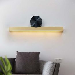 Wall Lamps Modern Led Indoor Bronze Stainless Steel Acrylic Long Light Luminaire Bedroom Bedside Bathroom Mirror Lighting