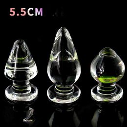Glass Anal Plug Large Size 5.5 Cm In Diameter Anal Plug Anal Stimulation Massage Adult Orgasm Masturbation Products for Couple. L230518