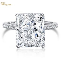 Wedding Rings Wong Rain 100% 925 Sterling Silver Radiant Cut 1012MM 8CT VVS D Color Created Flower Ring Jewelry Gift Drop 230608