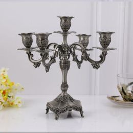 Candle Holders Metal Floral Carved 5 Arm Candelabra Vintage Lanterns Bird Cage For Home Decoration ZT095