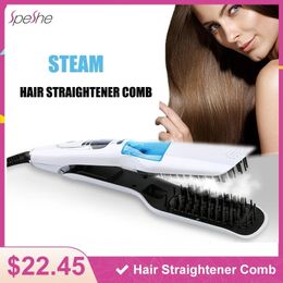 Hair Straighteners Steam Hair Straightener Brush Vapour Professional Hair Straightening Brush Moisturising Care Hair Straightening Irons Comb 230609
