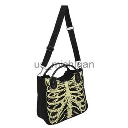 Evening Bags Luminous Gothic Skeleton Bones Skulls Bags Rock Designer Female Casual Totes Women Punk Bags Fashion Handbag J230609
