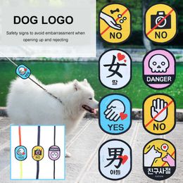 Dog Collars Leashes Pet cats and dogs Social warning sign for towing rope hint Leash Personalised traction Z0609