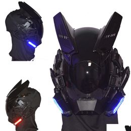 Party Masks Cyberpunk Mask Cosplay Maski Black Samurai Wars Kamen Rider Halloween Fit Coolplay Gift 230330 Drop Delivery Home Garden Dhygz