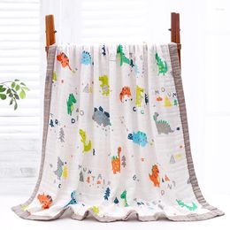 Blankets 6 Layer Multipurpose Born Muslin Swaddle Baby Cartoon Babies Bed Sheets Children's Air Conditioner Quilt