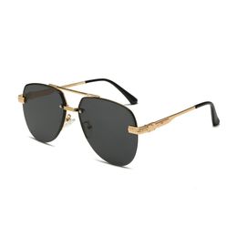 Designer-Sonnenbrille für Damen, Herren-Sonnenbrille, rahmenlos, luxuriös, 2023, modisch, Outdoor, Reisen, L, klassischer Stil, Retro-Unisex-Brille, mehrere Stile mit Box