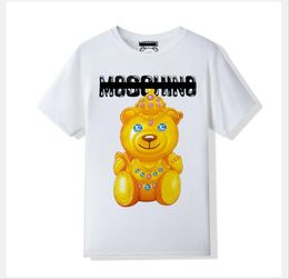 Moshino Mens Bear Print T Shirts Designer Brand Mosshno Letter Summer T Shirt Fashion High Qualitys Casual Soft Shirts US Size S-XXL Moshinos Women Summer Shirts