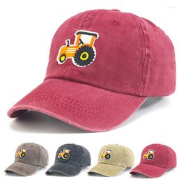 Ball Caps Kids Boys Girls Baseball Tractor Embroidered Washed Cotton Hat 50-54cm Suitable For 2-8 Years Child