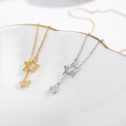 Pendant Necklaces 2023 Elegant Stars For Women Girls Trendy Style Double Sweater Clavicle Necklace Fashion Jewellery Gifts