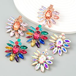 Multicolor Waterdrop Rhinestone Acrylic Drape Women's Earrings Party Wedding Accessories Fashion Statement Jewellery