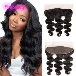 Yirubeauty Malaysian Unprocessed Human Virgin Hair 13X4 Lace Frontal Brazilian Top Closures Pre Plucked Natural Colour 10-30inch