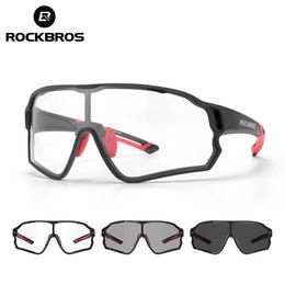 Outdoor Eyewear ROCKBROS Pochromic Cycling Glasses Bike Bicycle Glasses Sports Men's Sunglasses MTB Road Cycling Eyewear Protection Goggles 230608