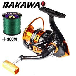 Baitcasting Reels BAKAWA Fishing Metal Spool Reel 1000~7000 Series 13 BB Accessories Metal Spool Spinning Wheel For Saltwater Carp Pesca 230608