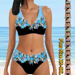 Women's Swimwear Female Summer Swimsuit Women Sexy Bikini Two Piece Bikini Set Beachwear Swim Suit Printing Swimwear Bathing Suit XS-8XL 230608