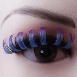 False Eyelashes Box Dramatic 3D Effect Colorful Colored Russian Strip Lashes Extension Make Up For FemaleFalse