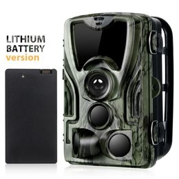 Hunting Cameras Suntekcam HC-801A Hunting Camera With 5000Mah Lithium Battery 16MP 64GB Trail Camera IP65 Po Traps 0.3s 940nm Wild Camera 230608