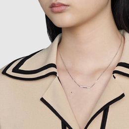 Luxury Pendant Necklace Designer Jewelry 925 Sliver Plated G Necklaces For Women Lady Chain Indented Wedding Gift Accessories Box 2306091BF