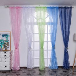 Curtain 1pc Shiny Star Translucent Tulle Curtains For Living Room Modern All- Yarn With Window Drapes Sheer The Bedroom Decor